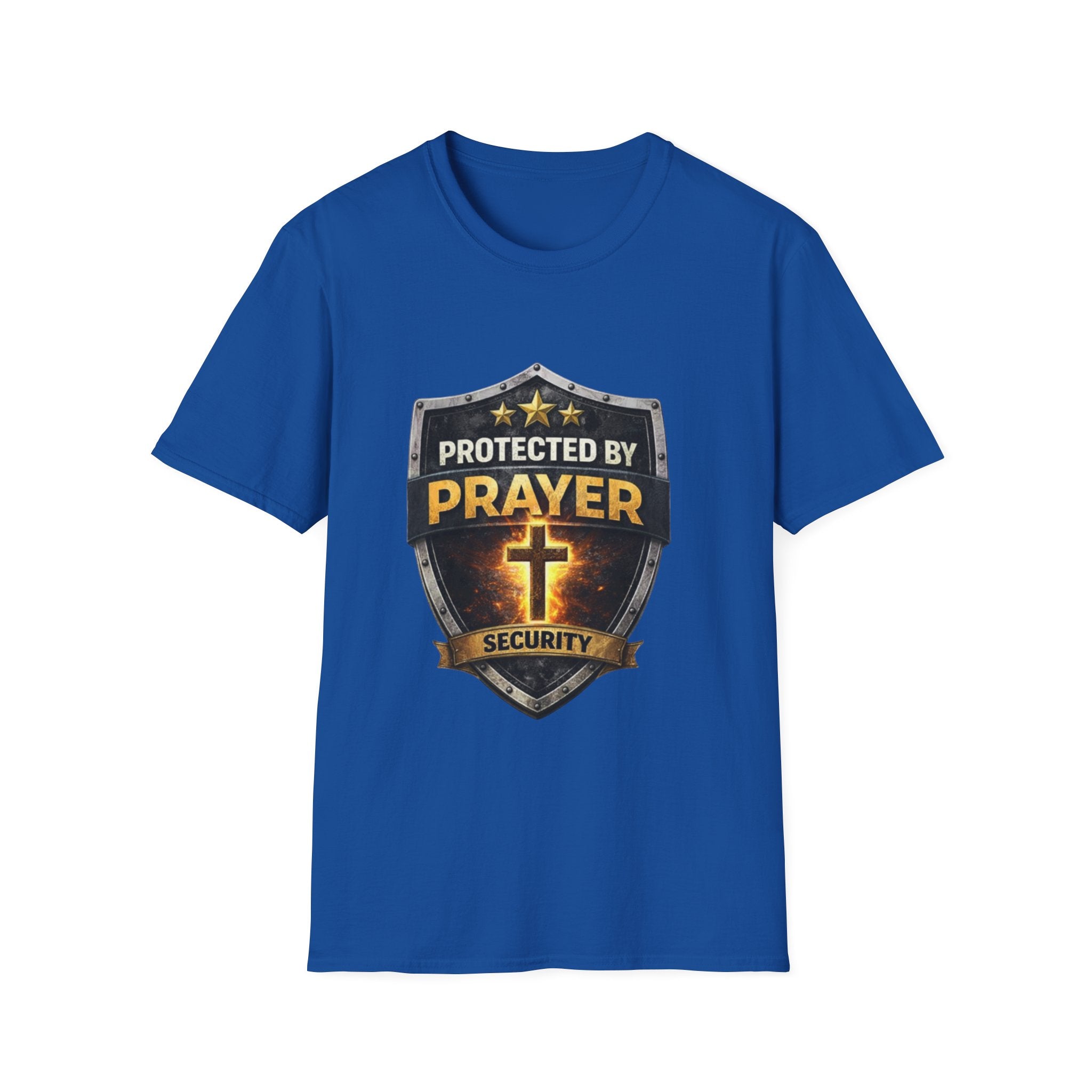 Protected by Prayer Security T-Shirt — Christian Cross Faith Tee
