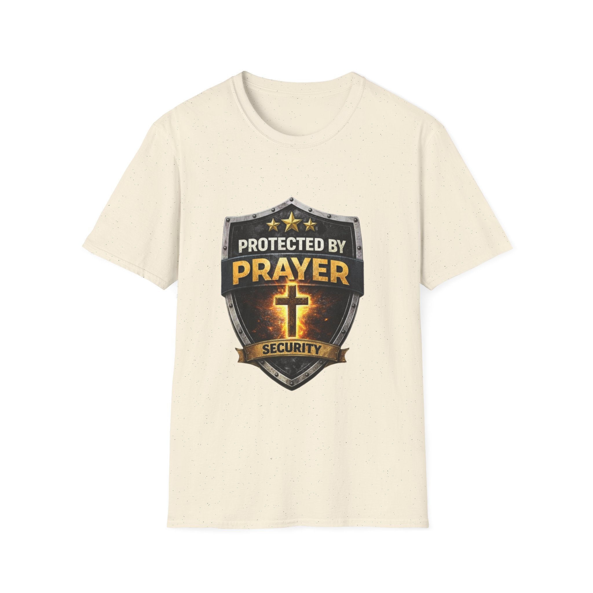 Protected by Prayer Security T-Shirt — Christian Cross Faith Tee