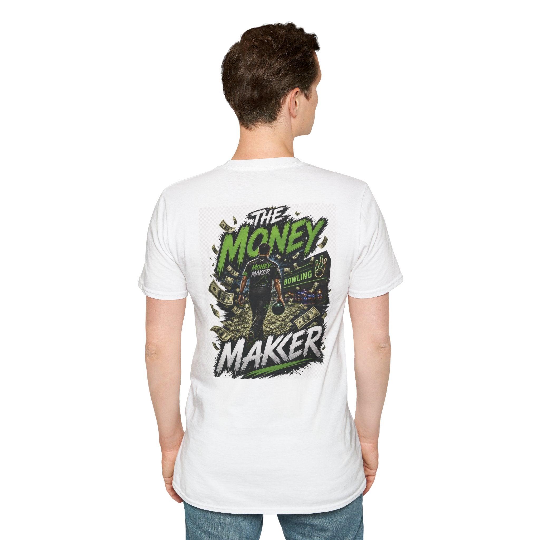 The Money Makers T-Shirt — Graphic Money & Bowling Crew Tee