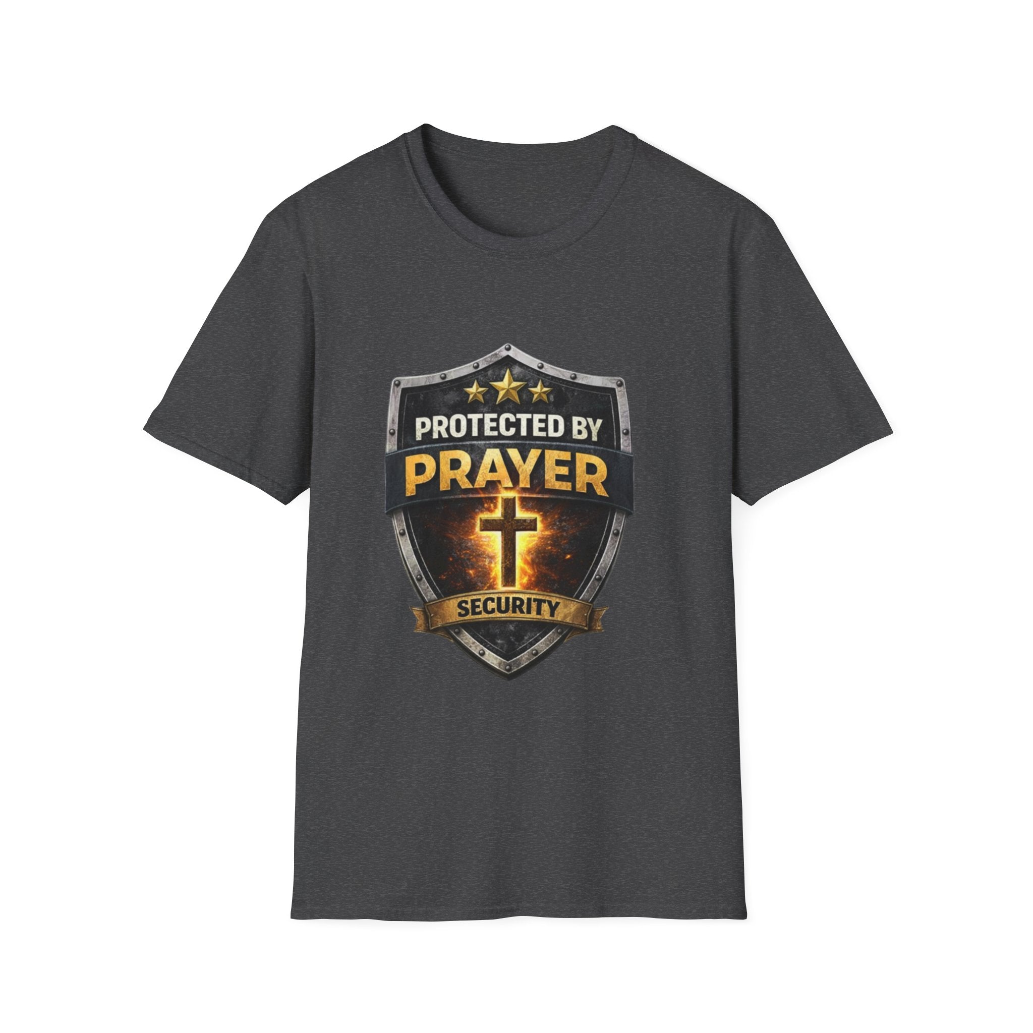 Protected by Prayer Security T-Shirt — Christian Cross Faith Tee