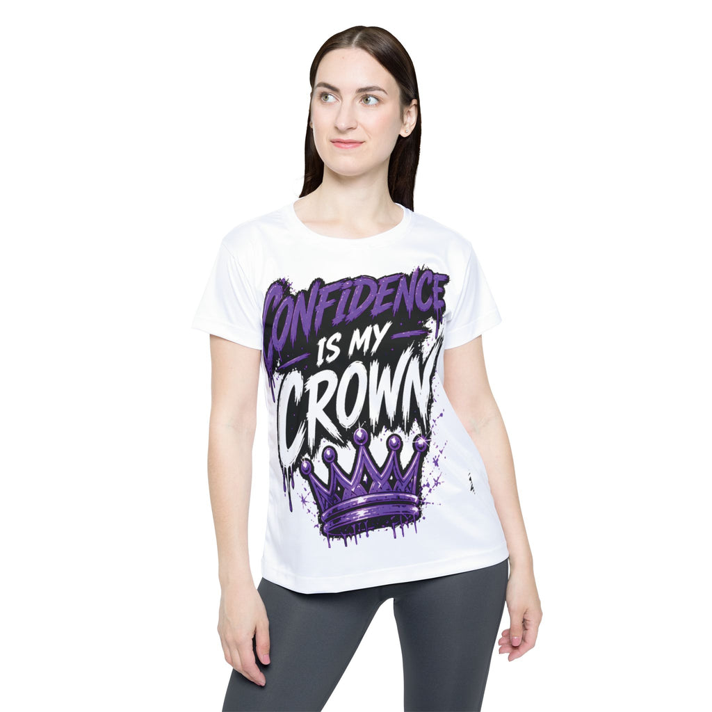 Confidence Is My Crown Women's Sports Jersey — Empowering Purple Crown Design