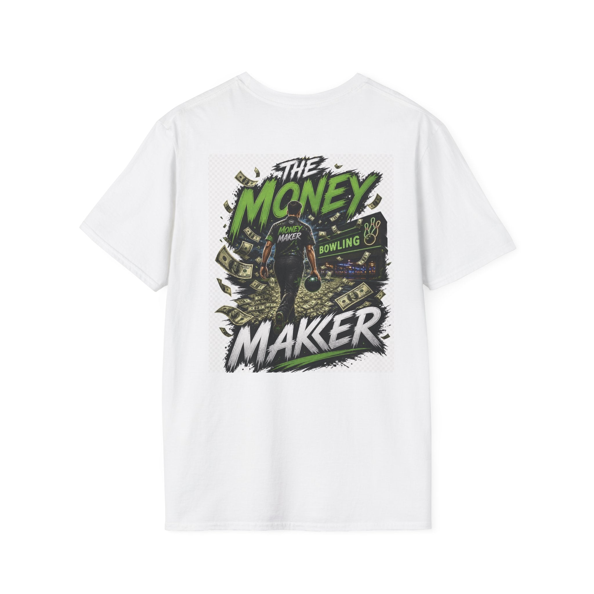 The Money Makers T-Shirt — Graphic Money & Bowling Crew Tee