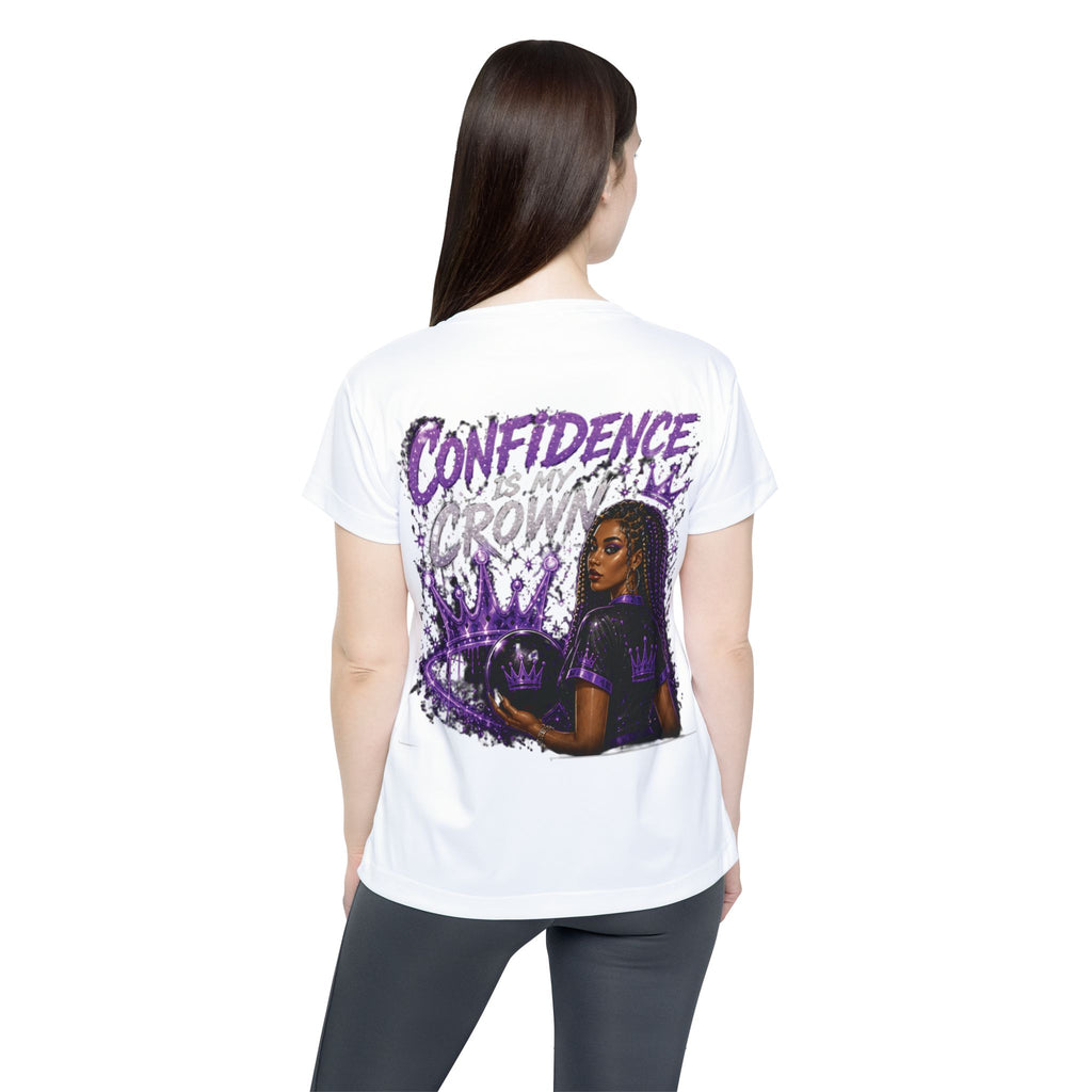 Confidence Is My Crown Women's Sports Jersey — Empowering Purple Crown Design