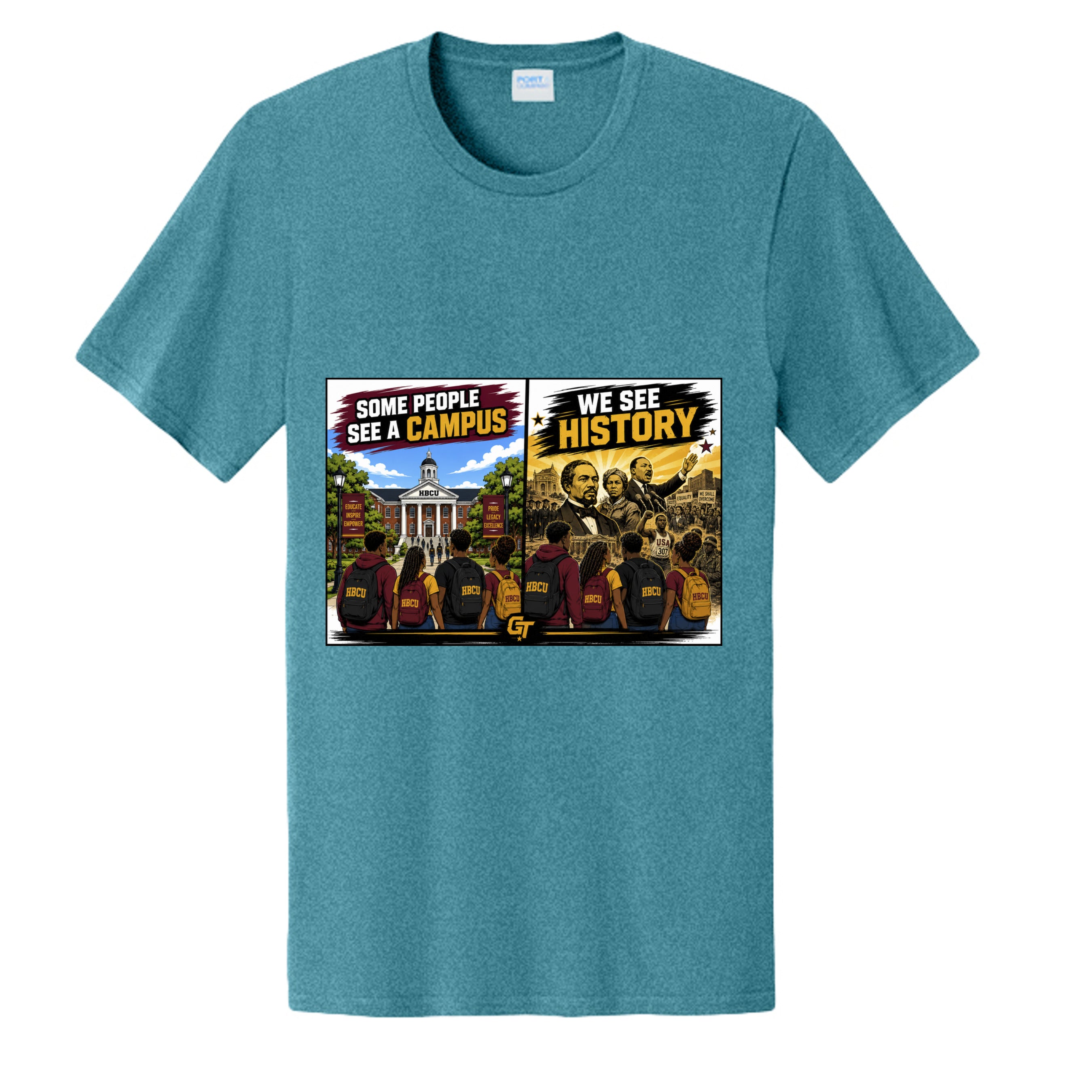 Vivid Teal Heather - PC43 - FRONT